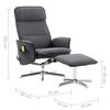 vidaXL Fotel do masażu z podn&oacute;żkiem, odchylany, szaro-czarny, tkanina