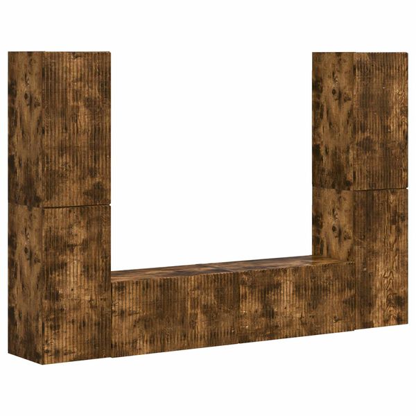 vidaXL Zestaw szafek RTV 6 pcs Dąb wędzony Materiał drewnopochodny