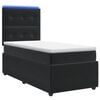 vidaXL Ł&oacute;żko z box spring LED z materacem Czarny 80 x 200 cm Welur