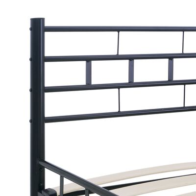 vidaXL Rama łóżka, czarna, stal, 140 x 200 cm