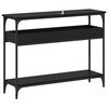 vidaXL Konsola Czarny dąb 100 x 29 x 75 cm Materiał drewnopochodny