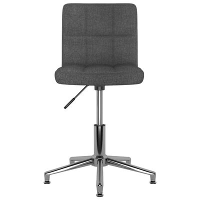 vidaXL Obrotowe krzesło stołowe, ciemnoszare, tapicerowane tkaniną