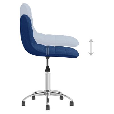 vidaXL Obrotowe krzesło stołowe, niebieskie, obite tkaniną