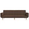 vidaXL 2-osobowa kanapa, 2 poduszki, brązowa, tapicerowana tkaniną