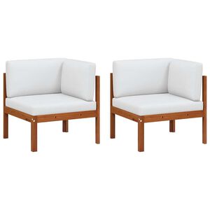 vidaXL Narożne sofy ogrodowe 2 szt. z poduszkami drewno akacjowe i lina