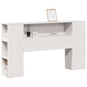 vidaXL Wezgłowie do ł&oacute;żka, z p&oacute;łkami, białe, 160 cm, drewno sosnowe