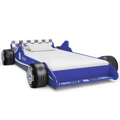 vidaXL Łóżko dziecięce w kształcie samochodu, 90x200 cm, niebieskie