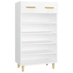 vidaXL Szafka na buty, biała, 60x35x105 cm, materiał drewnopochodny