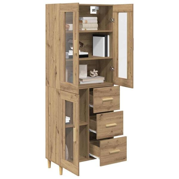 vidaXL Highboard z szufladą Dąb rzemieślniczy 69,5 x 34 x 180 cm