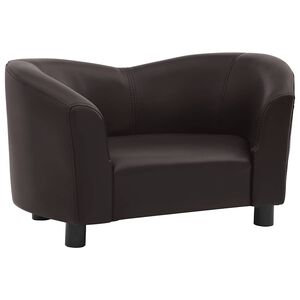 vidaXL Sofa dla psa, brązowa, 67x41x39 cm, sztuczna skóra