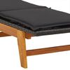 vidaXL Leżak ze stolikiem, polirattan i lite drewno akacjowe