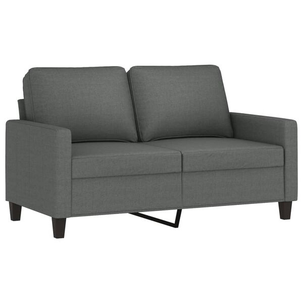 vidaXL Sofa 2-osobowa, ciemnoszara, 120 cm, tapicerowana tkaniną