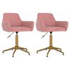 vidaXL Obrotowe krzesła stołowe, 2 szt., r&oacute;żowe, aksamitne