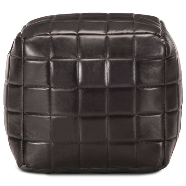 vidaXL Puf, czarny, 40x40x40 cm, prawdziwa kozia sk&oacute;ra