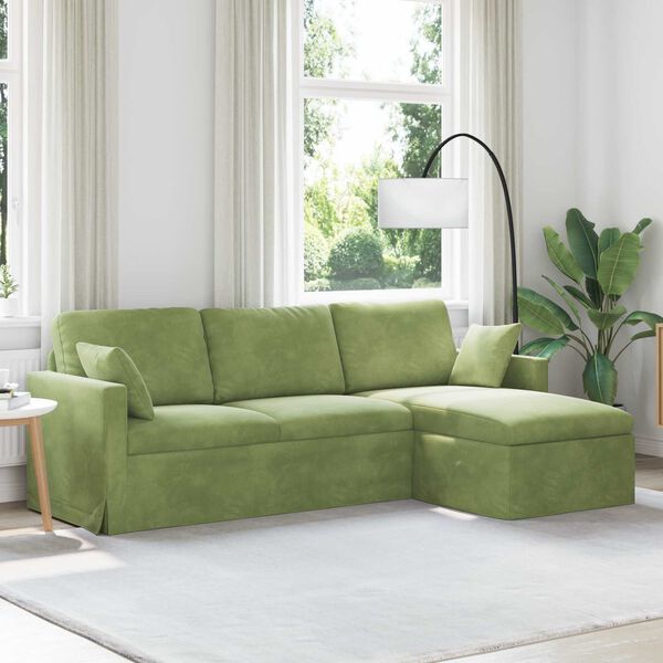 vidaXL Sofa Jasnozielony 198 x 134 x 80 cm Aksamit