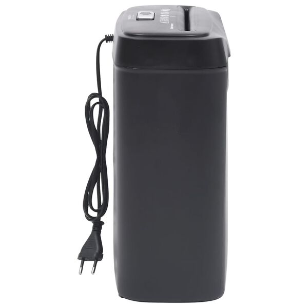 vidaXL Niszczarka do papieru, na 6 arkuszy, cięcie w paski, czarna