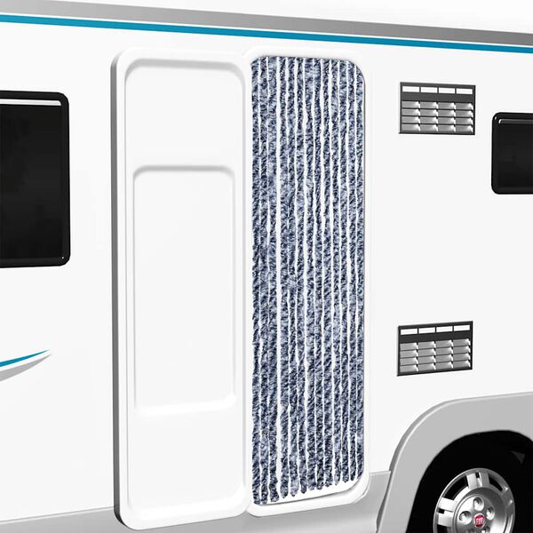 vidaXL Zasłona przeciwko owadom, niebiesko-biała, 56x200 cm, szenil