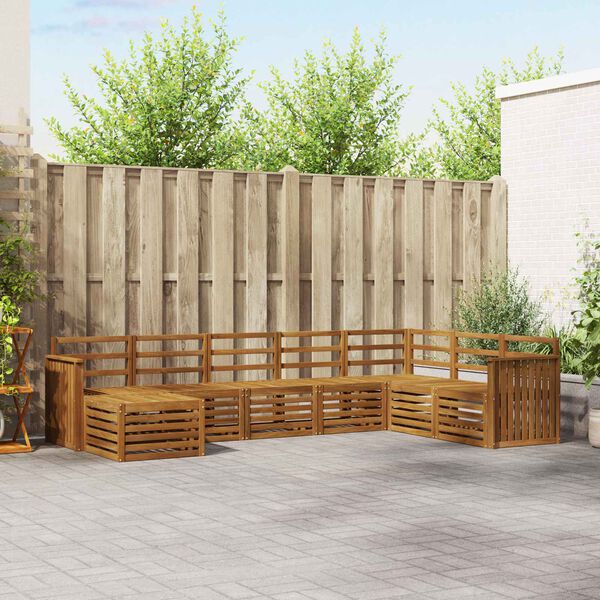 vidaXL Zestawy sof 8 pcs Naturalny Lite Drewno Akacji