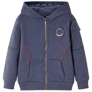 Bluza dziecięca z kapturem i zapięciem na zamek, niebieski melanż, 92