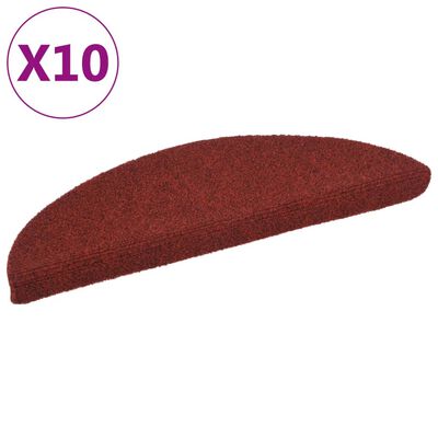 vidaXL Samoprzylepne nakładki na schody, 10 szt., czerwone, 56x17x3 cm