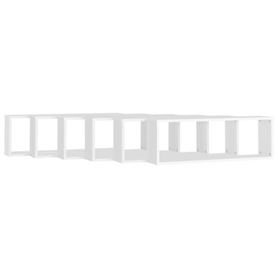 vidaXL Półki ścienne kostki, 6 szt., białe, 80x15x26,5 cm, płyta