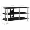 vidaXL Szafka pod TV, czarna, 75x40x40 cm, hartowane szkło