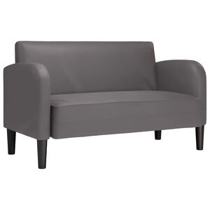 vidaXL Sofa dwuosobowa Szara 110 cm Sk&oacute;ra ekologiczna