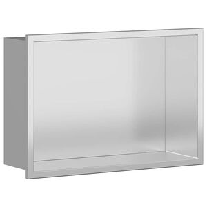 vidaXL Nisza prysznicowa srebrny 30 x 20 x 9,5 cm Stal nierdzewna