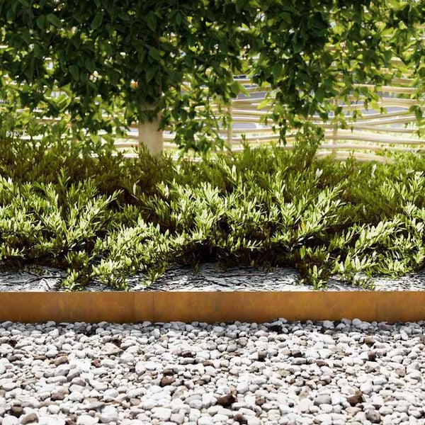 vidaXL Krawężnik do trawnika 50 pcs Brązowy 100 x 0.05 x 20 cm