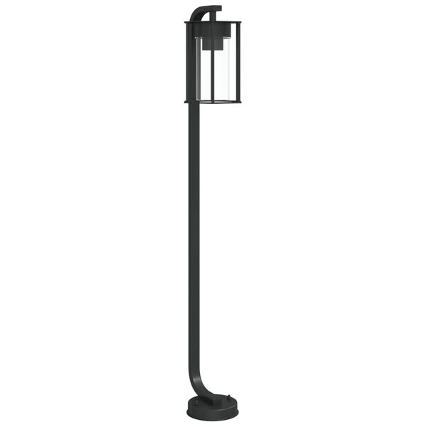 vidaXL Lampa ogrodowa stojąca, czarna, 100 cm, stal nierdzewna