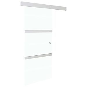 vidaXL Drzwi przesuwne, ograniczniki, szkło ESG i aluminium, 76x205 cm