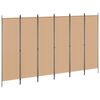 vidaXL Ekspresowy 6-panelowy parawan Beżowy 300 x 180 cm tkanina
