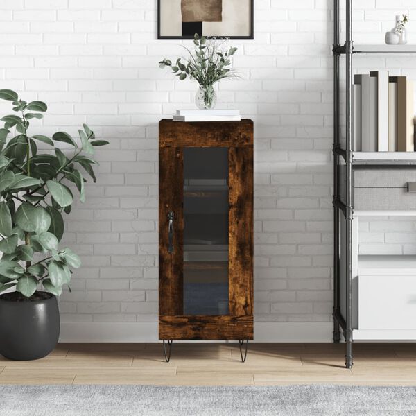 vidaXL Szafka, przydymiony dąb, 34,5x34x90 cm, materiał drewnopochodny