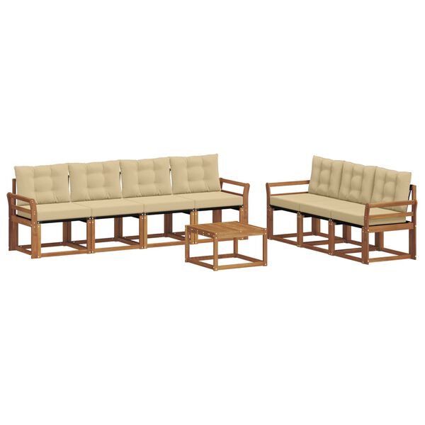 vidaXL Zestaw sof na zewnątrz z poduszką 8 pcs Naturalny i Beżowy