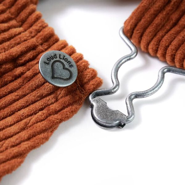 Dziecięca sukienka ogrodniczka, sztruksowa, koniakowa, 92