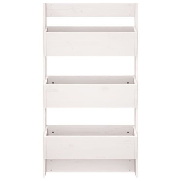 vidaXL Donica ścienna, 3-poziomowa, 60x18,5x110 cm, biała, sosnowa