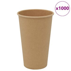 vidaXL Papierowe kubki, 1000 szt., 16oz, 400ml, brązowy