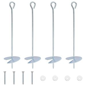 vidaXL Kotwa ziemna 4 pcs srebrny &Oslash;10 x 40 cm Galwanizowany metal