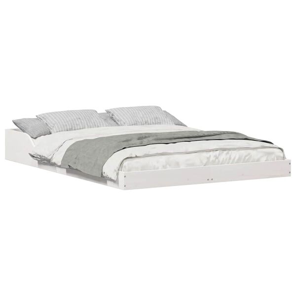 vidaXL Ramka łóżka Biały 120 x 190 cm Lite drewno sosnowe