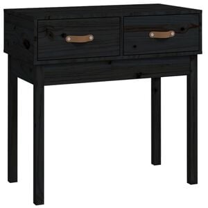 vidaXL Stolik konsolowy, czarny, 76,5x40x75 cm, lite drewno sosnowe
