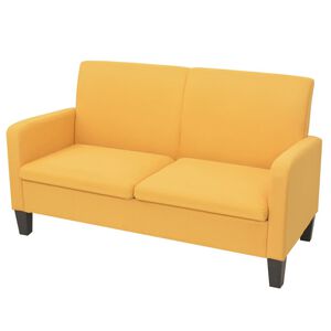 vidaXL Sofa 2-osobowa, ż&oacute;łta, 135 x 65 x 76 cm