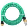 vidaXL Wąż ssący z mosiężnymi złączami, zielony, 1,1" 3 m, PVC