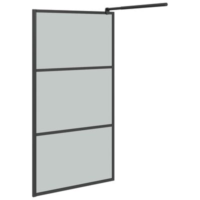 vidaXL Ścianka prysznicowa, 115x195cm, przyciemniane szkło ESG, czarna