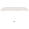 vidaXL Ręcznie zwijana markiza z LED, 400 x 300 cm, kremowa