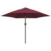vidaXL Parasol ogrodowy na metalowym słupku, bordowy, 300 cm