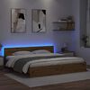 vidaXL Ramka ł&oacute;żka Ze LED Lights Dąb rzemieślniczy 180 x 200 cm