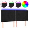 vidaXL Zagł&oacute;wek do ł&oacute;żka z LED, czarny, 183x16x118/128 cm, aksamit