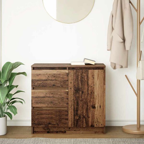 vidaXL Komoda z szufladą Stare drewno 71x35x65 cm Drewno klejone