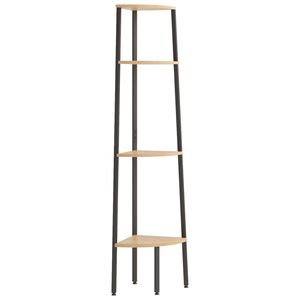 vidaXL P&oacute;łka narożna 4-poziomowa jasnobrązowa i czarna 45,5x31,5x150 cm