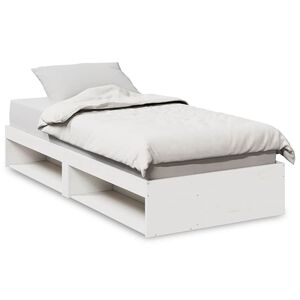 vidaXL Ł&oacute;żko dzienne bez materaca białe 100x200 cm lite drewno sosnowe